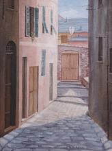 Olio su tela 'Scorcio su Boccadasse' Olio su tela 'Scorcio su Boccadasse'