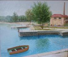 Olio su tela 'presso il vialone di Toscolano del Garda' Olio su tela 'presso il vialone di Toscolano del Garda'