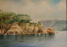 olio su tela 'il faro di Portofino' cm50x70 olio su tela 'il faro di Portofino' cm50x70