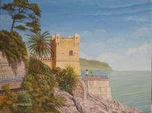 olio su tela 'torre Gropallo di Genova Nervi' olio su tela 'torre Gropallo di Genova Nervi'