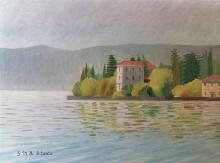 Olio su tela 'Fasano visto da Maderno' Olio su tela 'Fasano visto da Maderno'