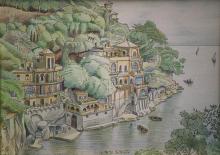 China e matite colorate 'Paraggi di Portofino' China e matite colorate 'Paraggi di Portofino'