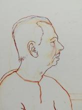 Autoritratto. <br>Disegno preparatorio per <br>il dipinto "La Cena di Emmaus" Autoritratto. Disegno preparatorio per il dipinto "La Cena di Emmaus"