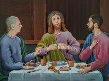 La Cena di Emmaus <br> ( "... e lo riconobbero allo spezzare del pane... <br>- San Luca evangelista 24, 13) - <br>Olio su tela La Cena di Emmaus ( "... e lo riconobbero allo spezzare del pane... - San Luca evangelista 24, 13) - Olio su tela