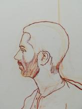 Lorenzo, figlio dell'artista. <br>Disegno preparatorio per <br>il dipinto "La Cena di Emmaus" Lorenzo, figlio dell'artista. Disegno preparatorio per il dipinto "La Cena di Emmaus"